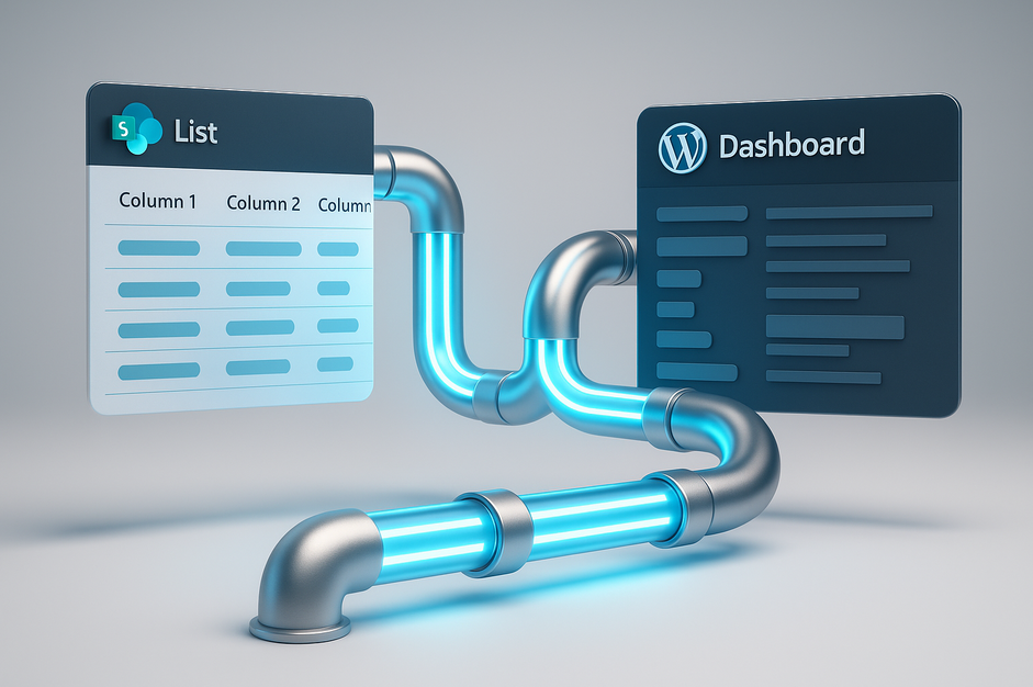 Automātiska WP publicēšana no SharePoint — datu plūsma ar Power Automate