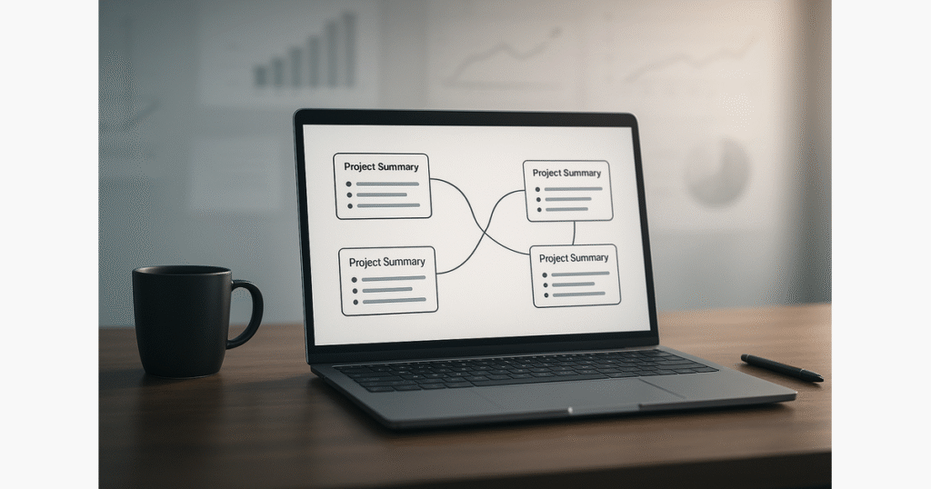 Copilot kopsavilkumi Teams kanālos, kas palīdz biznesa vadītājiem ātri pārskatīt projektu progresu un komandas darbu Microsoft Teams vidē.