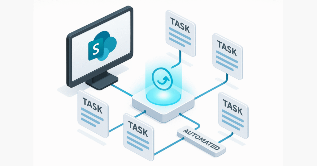 Automatizēti ikdienas statusa ziņojumi Teams komandai — automātiski apkopots progress no SharePoint uzdevumiem — datu sinhro…