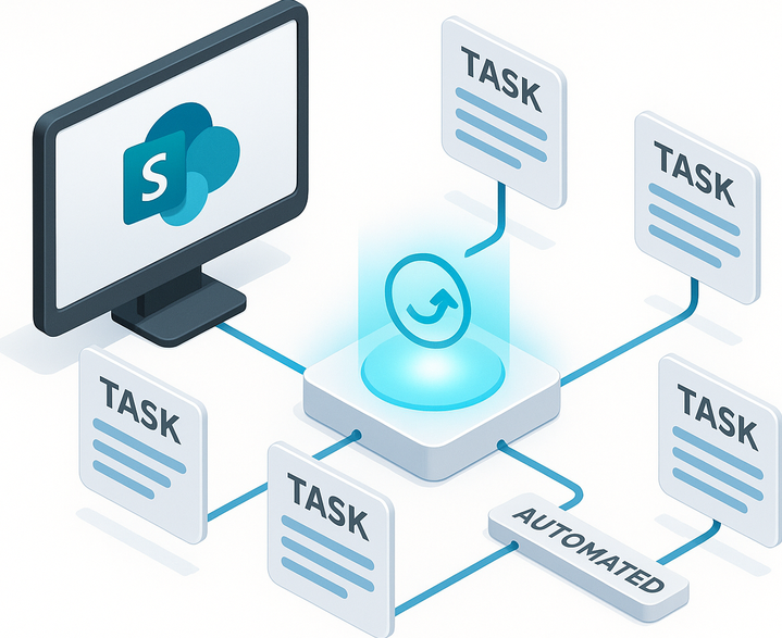Automatizēti ikdienas statusa ziņojumi Teams komandai — automātiski apkopots progress no SharePoint uzdevumiem — datu sinhro…