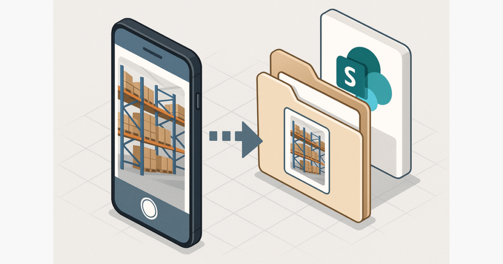 Power Apps aplikācija noliktavas foto pierādījumiem — bildes un paraksti nonāk SharePoint bez WhatsApp — datu sinhroniz…