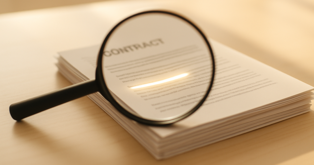 AI contract search finding a clause in construction contracts